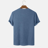 Men Summer Solid Color Round Neck Basic T-Shirts