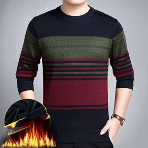 Middle-aged men's long-sleeved warm shirt