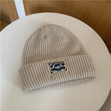 Patch Wool Hat Warm All-match Knitted
