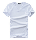 Men V Neck Cotton Short Sleeve T-Shirts