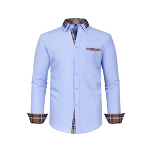 Color Matching Casual  Men's Long Sleeve Shirt