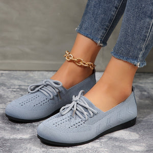 Lace-up Flats Fashion Breathable  Mesh Shoes